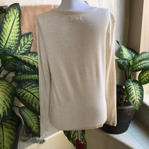 Madewell cream long-sleeve top with side tie - Picture 3 of 6